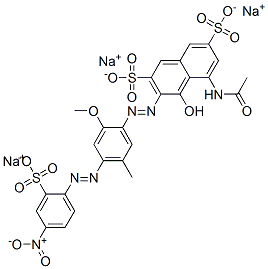 84583-92-6,trisodium 5-(acetylamino)-4-hydroxy-3-[[2-methoxy-5-methyl-4-[(4-nitro-2-sulphonatophenyl)azo]phenyl]azo]naphthalene-2,7-disulphonate
