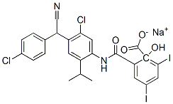 84604-66-0,sodium N-[5-chloro-4-[(4-chlorophenyl)cyanomethyl]-2-isopropylphenyl]-2-hydroxy-3,5-diiodobenzamidate