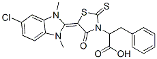 84712-65-2,alpha-benzyl-5-(5-chloro-1,3-dihydro-1,3-dimethyl-2H-benzimidazol-2-ylidene)-4-oxo-2-thioxothiazolidin-3-acetic acid