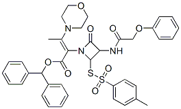 84803-54-3,benzhydryl alpha-(1-morpholinoethylidene)-4-oxo-3-[(phenoxyacetyl)amino]-2-[[(p-tolyl)sulphonyl]thio]azetidine-1-acetate