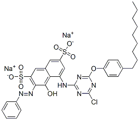 84852-25-5,disodium 5-[[4-chloro-6-(4-nonylphenoxy)-1,3,5-triazin-2-yl]amino]-4-hydroxy-3-(phenylazo)naphthalene-2,7-disulphonate
