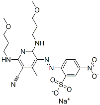 84962-47-0,sodium 2-[[5-cyano-2,6-bis[(3-methoxypropyl)amino]-4-methyl-3-pyridyl]azo]-5-nitrobenzenesulphonate