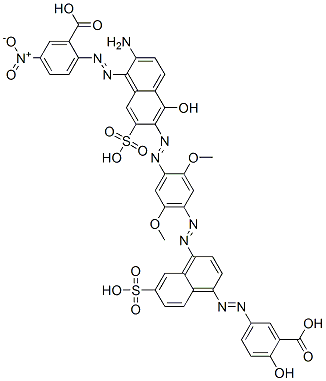 84963-15-5,2-[[2-amino-6-[[4-[[4-[(3-carboxy-4-hydroxyphenyl)azo]-7-sulpho-1-naphthyl]azo]-2,5-dimethoxyphenyl]azo]-5-hydroxy-7-sulpho-1-naphthyl]azo]-5-nitrobenzoic acid