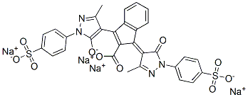 85006-14-0,tetrasodium 1-[1,5-dihydro-3-methyl-5-oxo-1-(4-sulphonatophenyl)-4H-pyrazol-4-ylidene]-3-[3-methyl-5-oxido-1-(4-sulphonatophenyl)-1H-pyrazol-4-yl]-1H-indene-2-carboxylate
