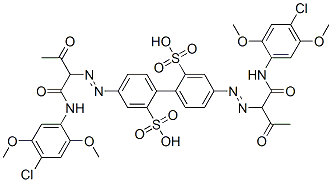 85030-61-1,4,4'-bis[[1-[[(4-chloro-2,5-dimethoxyphenyl)amino]carbonyl]-2-oxopropyl]azo][1,1'-biphenyl]-2,2'-disulphonic acid