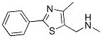 850375-02-9,N-METHYL-N-[(4-METHYL-2-PHENYL-1,3-THIAZOL-5-YL)METHYL]AMINE
