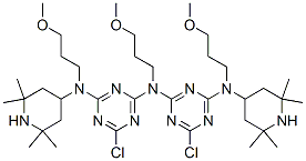 85099-19-0,6-chloro-N-[4-chloro-6-[(3-methoxypropyl)(2,2,6,6-tetramethylpiperidin-4-yl)amino]-1,3,5-triazin-2-yl]-N,N'-bis(3-methoxypropyl)-N'-(2,2,6,6-tetramethylpiperidin-4-yl)-1,3,5-triazine-2,4-diamine