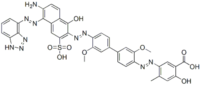 85136-01-2,5-[[4'-[[6-amino-5-(1H-benzotriazol-4-ylazo)-1-hydroxy-3-sulpho-2-naphthyl]azo]-3,3'-dimethoxy[1,1'-biphenyl]-4-yl]azo]-2-hydroxy-4-methylbenzoic acid