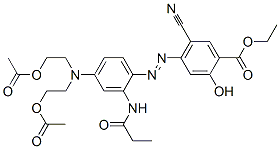85169-12-6,ethyl 4-[[4-[bis[2-(acetyloxy)ethyl]amino]-2-[(1-oxopropyl)amino]phenyl]azo]-5-cyanosalicylate
