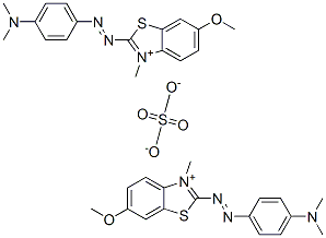 85283-87-0,bis[2-[[4-(dimethylamino)phenyl]azo]-6-methoxy-3-methylbenzothiazolium] sulphate