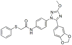 853625-60-2,N-[4-[5-(1,3-BENZODIOXOL-5-YL)-3-METHOXY-1H-1,2,4-TRIAZOL-1-YL]PHENYL]-2-(PHENYLTHIO)ACETAMIDE