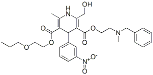 85387-23-1,2-propoxyethyl 2-(benzyl-methyl-amino)ethyl 2-(hydroxymethyl)-6-methyl -4-(3-nitrophenyl)-1,4-dihydropyridine-3,5-dicarboxylate