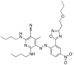 85392-22-9,2,6-bis(butylamino)-4-methyl-5-[[4-nitro-2-[3-(2-propoxyethyl)-1,2,4-oxadiazol-5-yl]phenyl]azo]nicotinonitrile