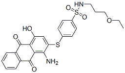 85392-23-0,4-[(1-amino-9,10-dihydro-4-hydroxy-9,10-dioxo-2-anthryl)thio]-N-(3-ethoxypropyl)benzenesulphonamide