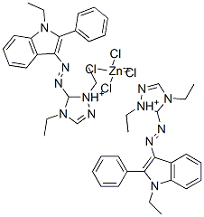 85392-70-7,bis[1,4-diethyl-5-[(1-ethyl-2-phenyl-1H-indol-3-yl)azo]-1H-1,2,4-triazolium] tetrachlorozincate(2-)