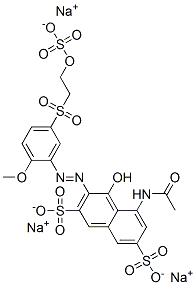 85455-35-2,trisodium 5-(acetylamino)-4-hydroxy-3-[[2-methoxy-5-[[2-(sulphonatooxy)ethyl]sulphonyl]phenyl]azo]naphthalene-2,7-disulphonate
