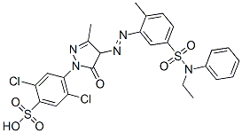 85455-44-3,2,5-dichloro-4-[4-[[5-[(ethylphenylamino)sulphonyl]-o-tolyl]azo]-4,5-dihydro-3-methyl-5-oxo-1H-pyrazol-1-yl]benzenesulphonic acid