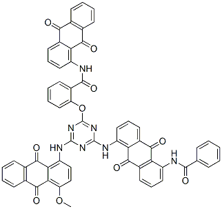 85508-10-7,2-[[4-[[5-(benzoylamino)-9,10-dihydro-9,10-dioxo-1-anthryl]amino]-6-[(9,10-dihydro-4-methoxy-9,10-dioxo-1-anthryl)amino]-1,3,5-triazin-2-yl]oxy]-N-(9,10-dihydro-9,10-dioxo-1-anthryl)benzamide