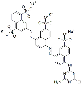 85586-78-3,3-[[4-[[4-[(4-amino-6-chloro-1,3,5-triazin-2-yl)amino]-7-sulpho-1-naphthyl]azo]-7-sulpho-1-naphthyl]azo]naphthalene-1,5-disulphonic acid, potassium sodium salt