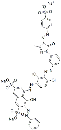85631-86-3,trisodium 4-[[3-[[3-[4,5-dihydro-3-methyl-5-oxo-4-[(4-sulphonatophenyl)azo]-1H-pyrazol-1-yl]phenyl]azo]-2,4-dihydroxyphenyl]azo]-5-hydroxy-6-(phenylazo)naphthalene-2,7-disulphonate