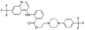 85702-69-8,2-[4-(alpha,alpha,alpha-trifluoro-p-tolyl)-1-piperazinyl]ethyl o-[[7-(trifluoromethyl)-4-quinolyl]amino]benzoate