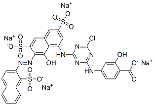 85750-22-7,tetrasodium 4-[[4-chloro-6-[[8-hydroxy-3,6-disulphonato-7-[(1-sulphonato-2-naphthyl)azo]-1-naphthyl]amino]-1,3,5-triazin-2-yl]amino]salicylate