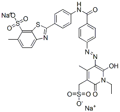 85896-04-4,disodium 2-[4-[[4-[[1-ethyl-1,6-dihydro-2-hydroxy-4-methyl-6-oxo-5-(sulphonatomethyl)-3-pyridyl]azo]benzoyl]amino]phenyl]-6-methylbenzothiazole-7-sulphonate