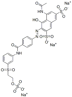 85940-66-5,5-(acetamido)-4-hydroxy-3-[[4-[[[3-[[2-(sulphooxy)ethyl]sulphonyl]phenyl]amino]carbonyl]phenyl]azo]naphthalene-2,7-disulphonic acid, sodium salt