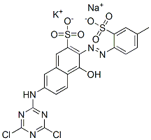 85958-99-2,7-[(4,6-dichloro-1,3,5-triazin-2-yl)amino]-4-hydroxy-3-[(4-methyl-2-sulphophenyl)azo]naphthalene-2-sulphonic acid, potassium sodium salt