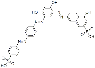85959-25-7,7-[[2,4-dihydroxy-5-[[4-[(4-sulphophenyl)azo]phenyl]azo]phenyl]azo]-4-hydroxynaphthalene-2-sulphonic acid