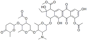 86651-72-1,methyl 7-acetyloxy-4-[5-[4-acetyloxy-6-methyl-5-(6-methyl-5-oxo-oxan-2 -yl)oxy-oxan-2-yl]oxy-4-dimethylamino-6-methyl-oxan-2-yl]oxy-2-ethyl-2 ,5,9-trihydroxy-6,11-dioxo-3,4-dihydro-1H-tetracene-1-carboxylate