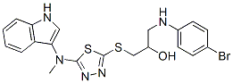 86717-06-8,1-[(4-bromophenyl)amino]-3-[[5-(1H-indol-3-ylmethylamino)-1,3,4-thiadi azol-2-yl]sulfanyl]propan-2-ol