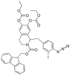 880475-04-7,2(1H)-Isoquinolinecarboxylic  acid,  1-[(4-azido-3-iodophenyl)methyl]-6,7-bis[(ethoxycarbonyl)oxy]-3,4-dihydro-,  9H-fluoren-9-ylmethyl  ester