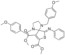 885722-27-0,1,4-BIS-(4-METHOXY-BENZYL)-6-PHENYLIMINO-7-THIA-1,4-DIAZA-SPIRO[4.4]NON-8-ENE-8,9-DICARBOXYLIC ACID DIMETHYL ESTER