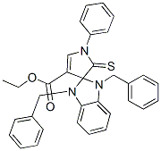 885722-31-6,ETHYL 1,3-DIBENZYL-1'-PHENYL-2'-THIOXO-1,1',2',3-TETRAHYDROSPIRO[BENZO[D]IMIDAZOLE-2,3'-PYRROLE]-4'-CARBOXYLATE