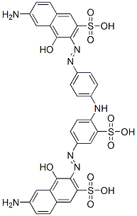 90459-18-0,2-Naphthalenesulfonic acid, 6-amino-3-[[4-[[4-[(7-amino-1-hydroxy-3-sulfo-2-naphthalenyl)azo]phenyl]amino]-3-sulfophenyl]azo]-4-hydroxy-, diazotized, coupled with 2,4-diaminobenzenesulfonic acid and m-phenylenediamine, sodium salts