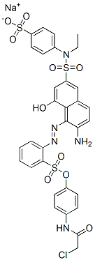 90697-54-4,sodium 1-[4-(chloroacetamido)phenyl] 2-[[2-amino-6-[[ethyl(4-sulphonatophenyl)amino]sulphonyl]-8-hydroxy-1-naphthyl]azo]benzenesulphonate