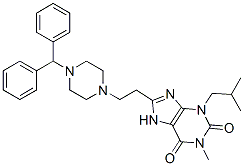 90749-32-9,8-[2-(4-benzhydrylpiperazin-1-yl)ethyl]-1-methyl-3-(2-methylpropyl)-7H-purine-2,6-dione