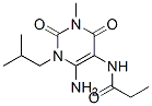 90749-79-4,Propanamide,  N-[6-amino-1,2,3,4-tetrahydro-3-methyl-1-(2-methylpropyl)-2,4-dioxo-5-pyrimidinyl]-