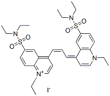 91776-86-2,6-[(DIETHYLAMINO)SULFONYL]-4-((E)-3-[6-[(DIETHYLAMINO)SULFONYL]-1-ETHYL-4(1H)-QUINOLINYLIDENE]-1-PROPENYL)-1-ETHYLQUINOLINIUM IODIDE
