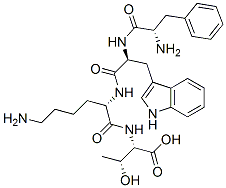 91853-94-0,(2S,3R)-2-[[(2S)-6-amino-2-[[(2S)-2-[[(2S)-2-amino-3-phenyl-propanoyl] amino]-3-(1H-indol-3-yl)propanoyl]amino]hexanoyl]amino]-3-hydroxy-buta noic acid