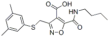 920750-74-9,4-Isoxazolecarboxylic  acid,  5-[(butylamino)carbonyl]-3-[[(3,5-dimethylphenyl)thio]methyl]-
