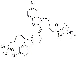92771-38-5,5-CHLORO-2-(2-[(5-CHLORO-3-(4-SULFOBUTYL)-2(3H)- BENZOXAZOLYLIDENE)METHYL]-1-BUTENYL)-3-(4-SULFOBUTYL)-BENZOXAZOLIUM HYDROXIDE, INNER SALT TRIETHYLAMIN E SALT
