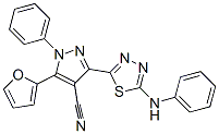 933065-63-5,1H-Pyrazole-4-carbonitrile,  5-(2-furanyl)-1-phenyl-3-[5-(phenylamino)-1,3,4-thiadiazol-2-yl]-