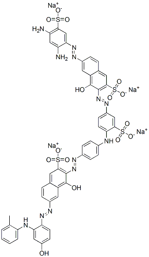 93777-10-7,2-Naphthalenesulfonic acid, 6-[(2,4-diamino-5-sulfophenyl)azo]-4-hydroxy-3-[[4-[[4-[[1-hydroxy-7-[[4-hydroxy-2-[(2-methylphenyl)amino]phenyl]azo]-3-sulfo-2-naphthalenyl]azo]phenyl]amino]-3-sulfophenyl]azo]-, tetrasodium salt
