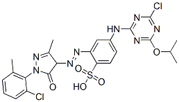 93804-38-7,4-[[4-chloro-6-isopropoxy-1,3,5-triazin-2-yl]amino]-2-[[1-(2-chloro-6-methylphenyl)-4,5-dihydro-3-methyl-5-oxo-1H-pyrazol-4-yl]azo]benzenesulphonic acid