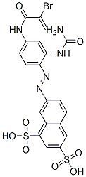 93804-43-4,7-[[2-[(aminocarbonyl)amino]-4-[(2-bromo-1-oxoallyl)amino]phenyl]azo]naphthalene-1,3-disulphonic acid