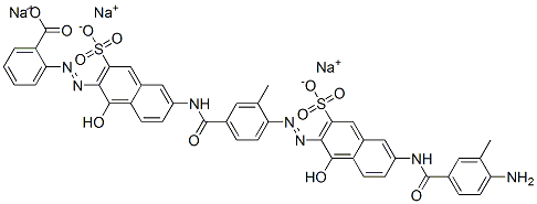 93805-63-1,2-[[6-[[4-[[6-[(4-amino-3-methylbenzoyl)amino]-1-hydroxy-3-sulpho-2-naphthyl]azo]-3-methylbenzoyl]amino]-1-hydroxy-3-sulpho-2-naphthyl]azo]benzoic acid, sodium salt