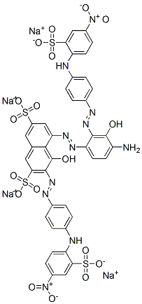 93839-64-6,5-[[aminohydroxy[[4-[(4-nitro-2-sulphophenyl)amino]phenyl]azo]phenyl]azo]-4-hydroxy-3-[[4-[(4-nitro-2-sulphophenyl)amino]phenyl]azo]naphthalene-2,7-disulphonic acid, sodium salt