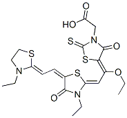 93857-80-8,5-[1-ethoxy-2-[3-ethyl-5-[(3-ethylthiazolidin-2-ylidene)ethylidene]-4-oxothiazolidin-2-ylidene]ethylidene]-4-oxo-2-thioxothiazolidin-3-acetic acid